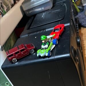 Green and Red Toy Car Set